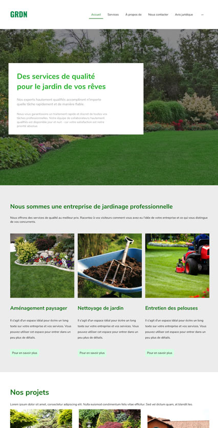 Service de jardinage